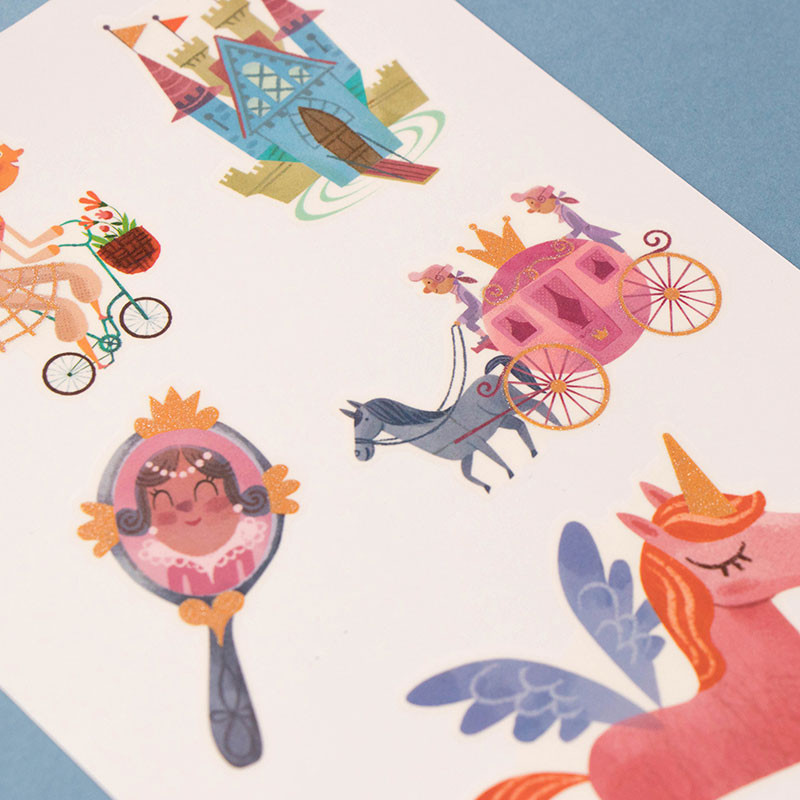 10 calcomanías de princesas